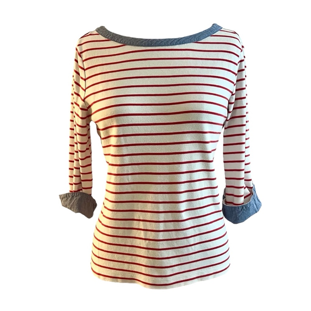 Red Striped Shirt w/ Cute Cuffs